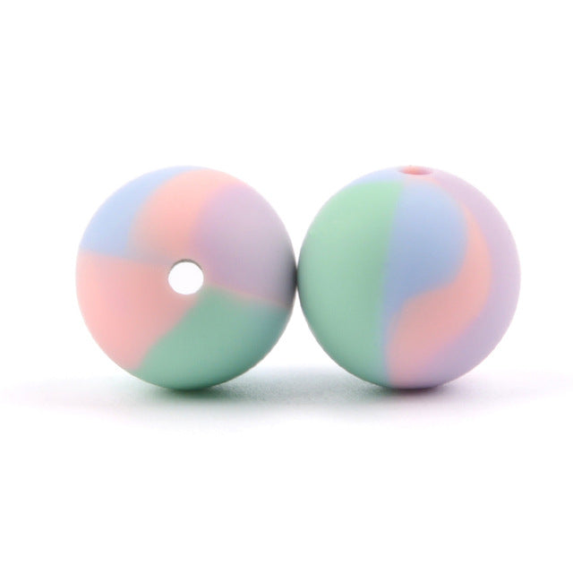 Wholesale 40PCS Colorful Leopard Print Silicone Beads